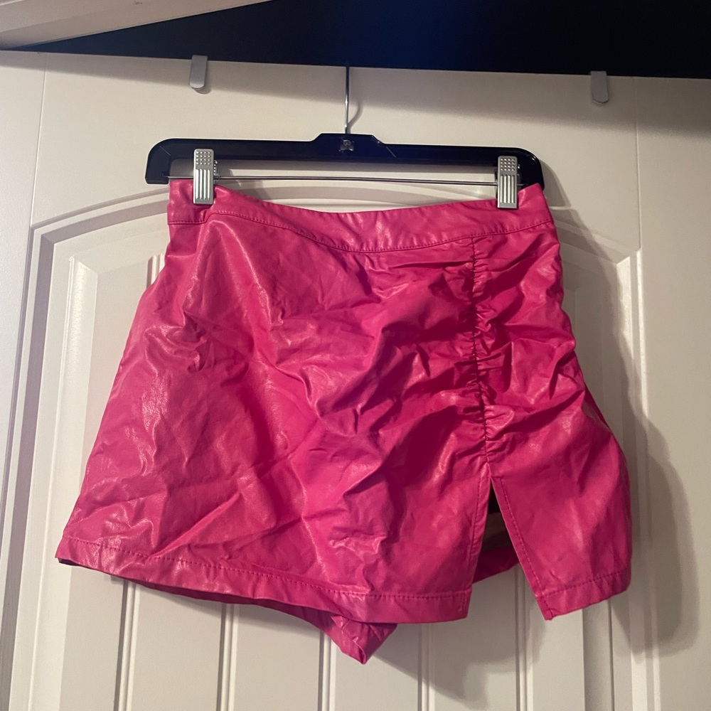 Leather skort